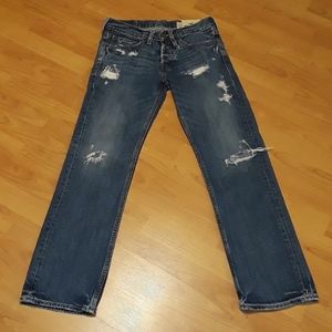 Hollister Button Fly Balboa Straight Leg Distressed Jeans Sz. 28